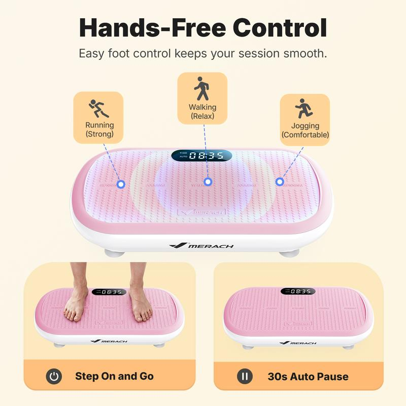 MERACH SummerVibes Vibration Plate Exercise Machine — 440LB Capacity | Bluetooth, Remote & 4 Workout Modes