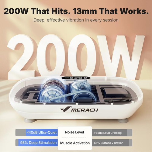 MERACH SummerVibes Vibration Plate Exercise Machine — 440LB Capacity | Bluetooth, Remote & 4 Workout Modes