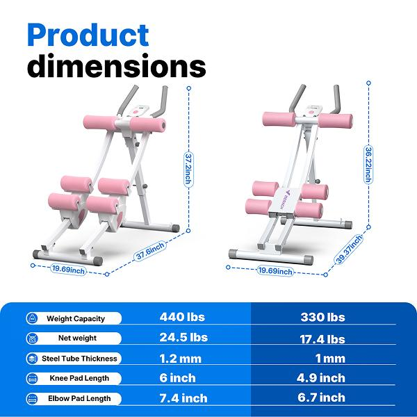 MERACH SummerVibes Dual Track Ab Trainer — 440LB Capacity | LCD Monitor, Foldable & Full Body Toning