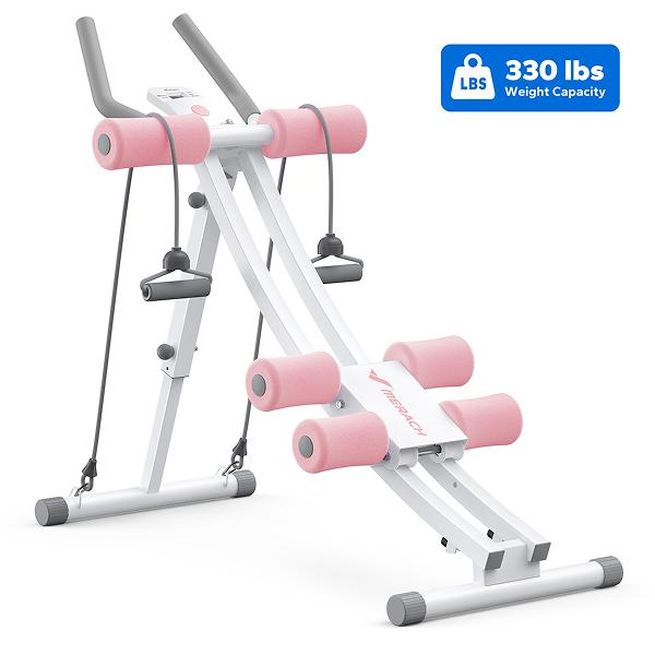 MERACH SummerVibes Dual Track Ab Trainer — 440LB Capacity | LCD Monitor, Foldable & Full Body Toning